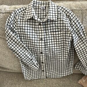 Tea Collection - Black and White Checkered Button-Up Shirt